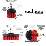Specs for the Drillbrush 52O Red Stiff Outdoor & Patio Brush Kit.