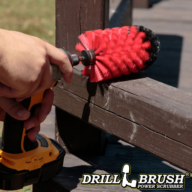 Jumbo Original Red Brush - Stiff Bristles - Bullet Shaped - Masonry & Lawn Furniture | J-S-R-QC-DB