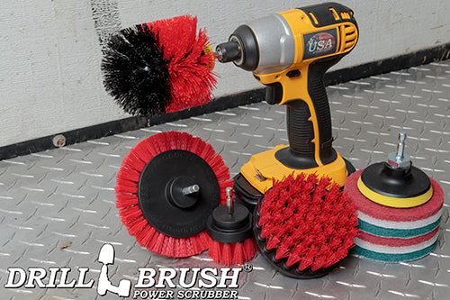 Edge, Original, 4in, & 2in Red Brushes w/4in Pads - Stiff - Patio & Outdoor | S-RE42O-P4-WRB-3V-QC-DB