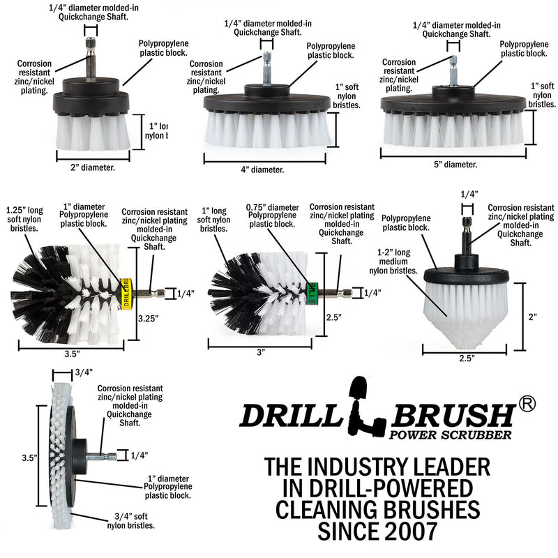21-piece White Brush Kit - Soft Bristles | W-E542OMCS-P4-3WRB-2F-3V-5X-QC-DB