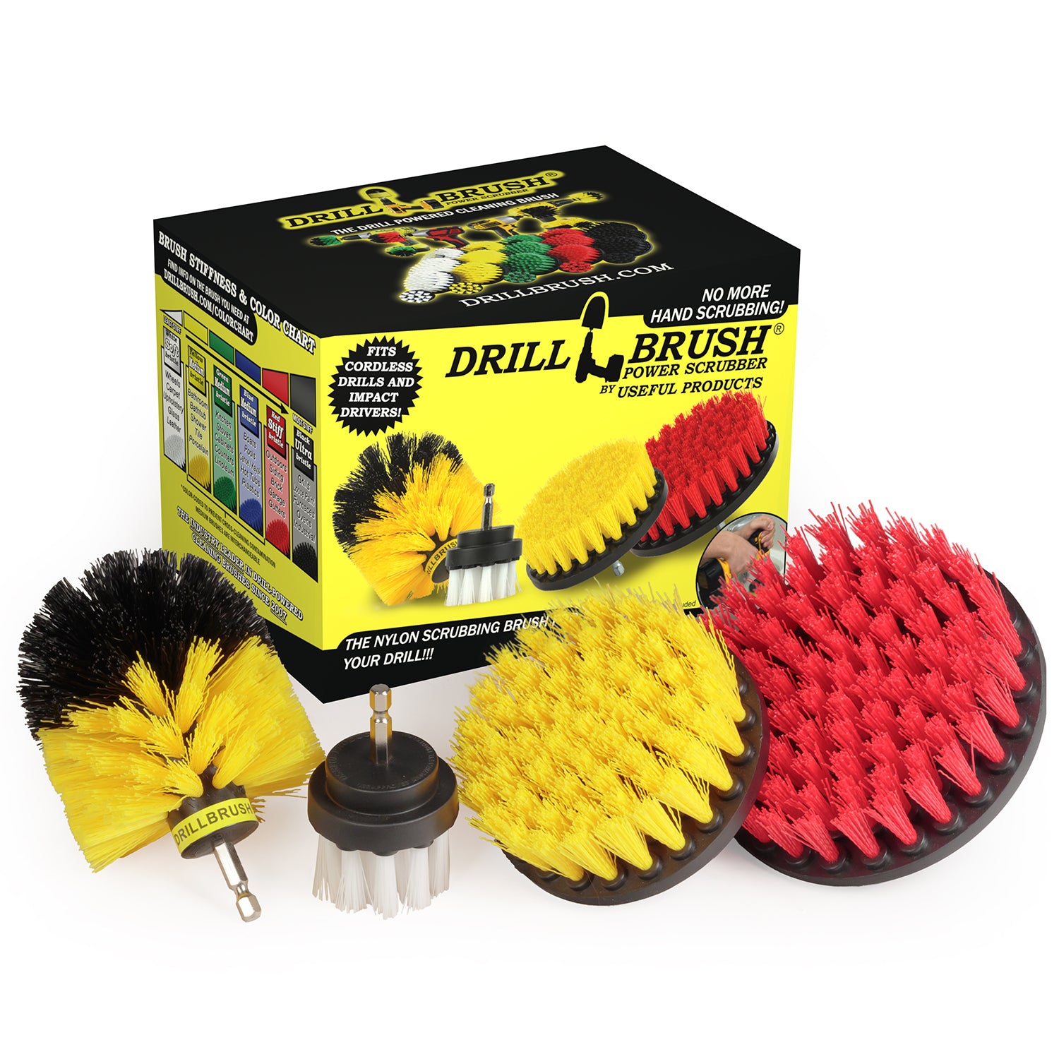 S-W2-Y4O-R5-QC-DB | Drill Brush 4-piece Kit - General Cleaning
