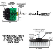 Specs for the Drillbrush Medium Green Original and Soft White 5 inch Variety Brush Kit.