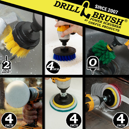 Original, 4in, & 2in Medium Variety Brushes w/ 4in Variety Pads - Household Cleaning | S-Y2-GO-B4-P4-2WRB-3V-QC-DB