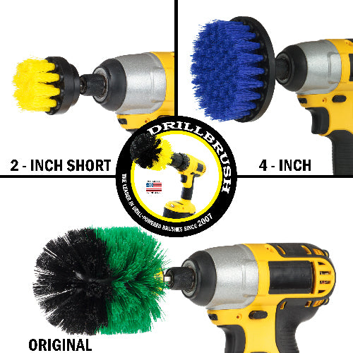 Original, 4in, & 2in Medium Variety Brushes w/ 4in Variety Pads - Household Cleaning | S-Y2-GO-B4-P4-2WRB-3V-QC-DB