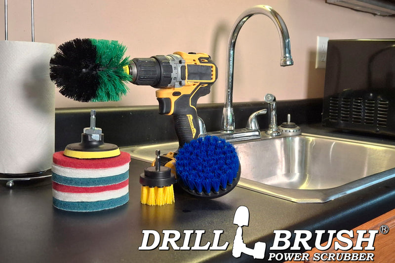Original, 4in, & 2in Medium Variety Brushes w/ 4in Variety Pads - Household Cleaning | S-Y2-GO-B4-P4-2WRB-3V-QC-DB