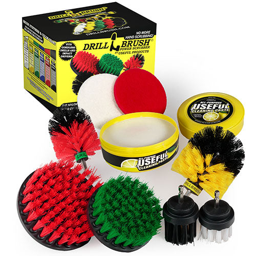 Ultimate Variety Brush Kit with Useful All-Purpose Cleaning Paste Bundle - Soft, Medium, Stiff, & Ultra Stiff - 260g Multi-Purpose Cleaning Paste | SW2YOG4R5M-L2K-QC-DB-UP1