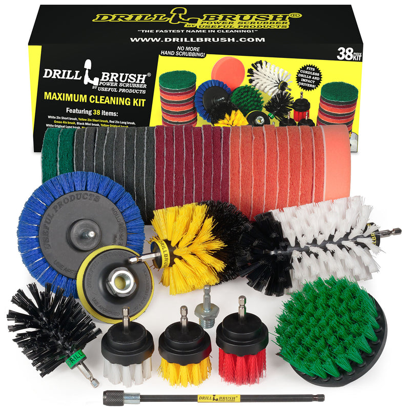 38 Piece Drillbrush Cleaning Kit - Soft, Medium, Stiff, & Ultra Stiff | 38pc-combo-QC-DB-A