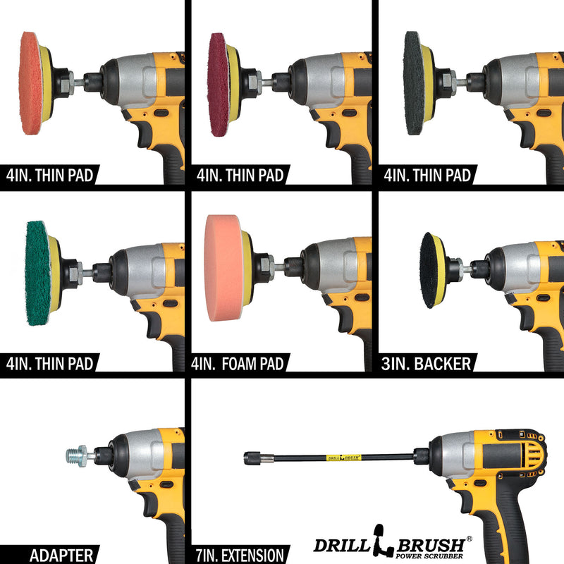 38 Piece Drillbrush Cleaning Kit - Soft, Medium, Stiff, & Ultra Stiff | 38pc-combo-QC-DB-A
