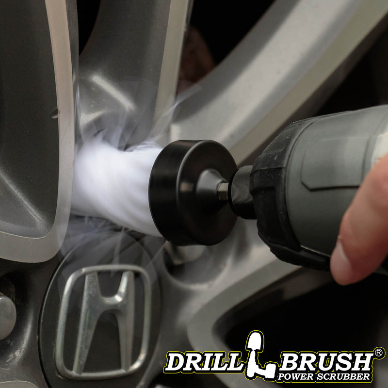 1in White Brush - Soft Stiffness - Long Bristles - Home & Auto Spot Cleaning | 1in-L-W-QC-DB