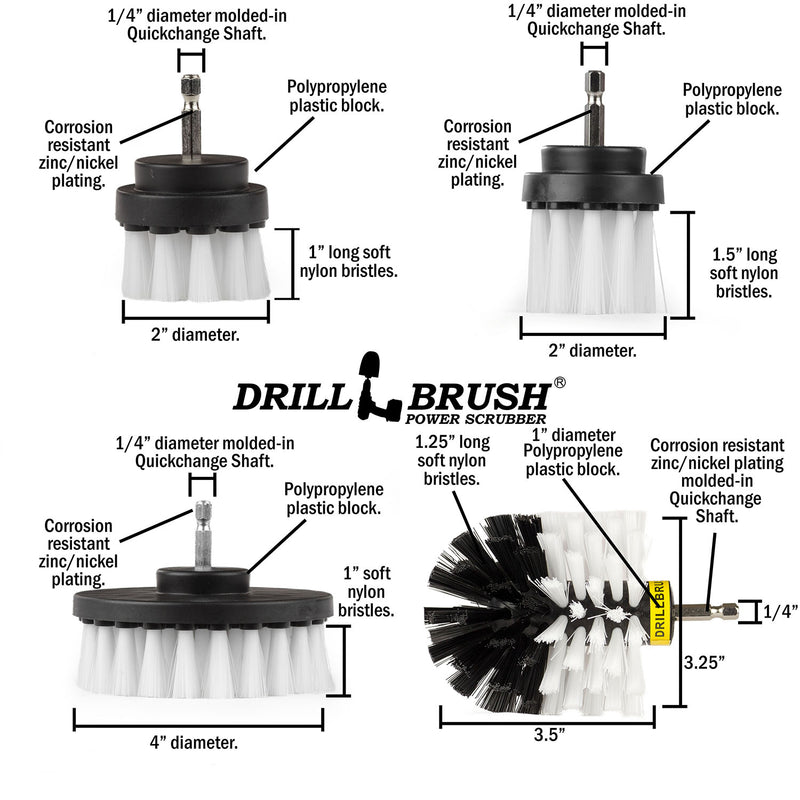 Specs for the Drillbrush 42OS-2L Soft White Home and Auto Brush Kit.