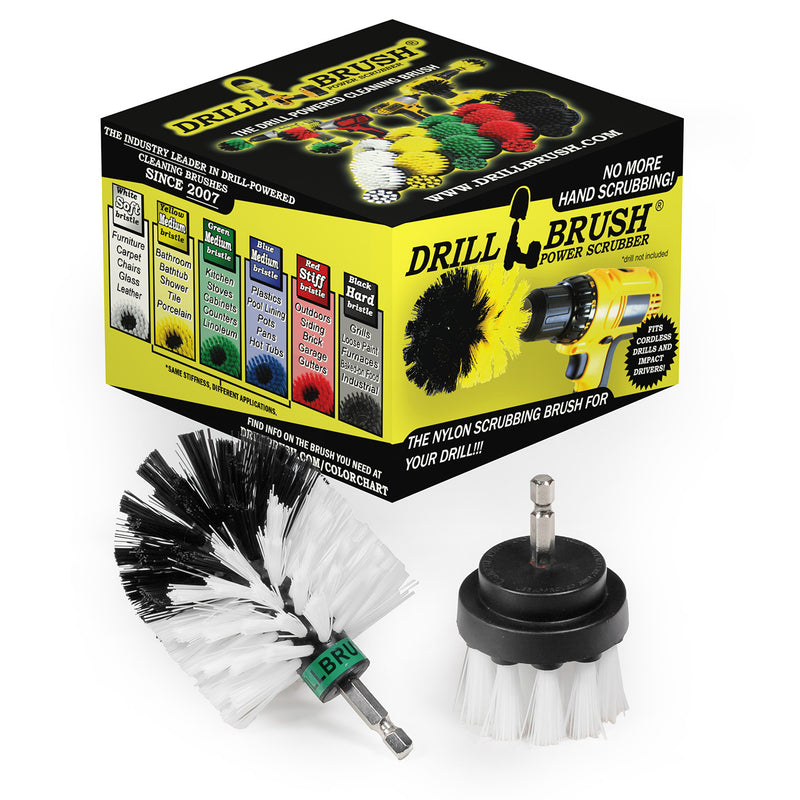 Mini & 2in White Brushes - Soft Bristles - Home & Auto Cleaning | W-S-2M-QC-DB