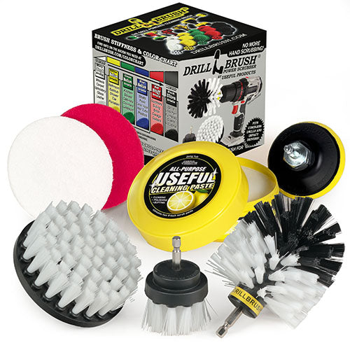 Soft White 4in, 2in Short, & Original Brush Kit with Useful All-Purpose Cleaning Paste Bundle - Soft Bristles - 260g Multi-Purpose Cleaning Paste | W-S-42O-3V-QC-DB-UP1