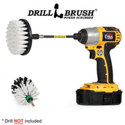 Drillbrush 4M-5X Soft White Home & Auto Brush Kit with a 4 inch brush in a 5 inch extension in a cordless drill.
