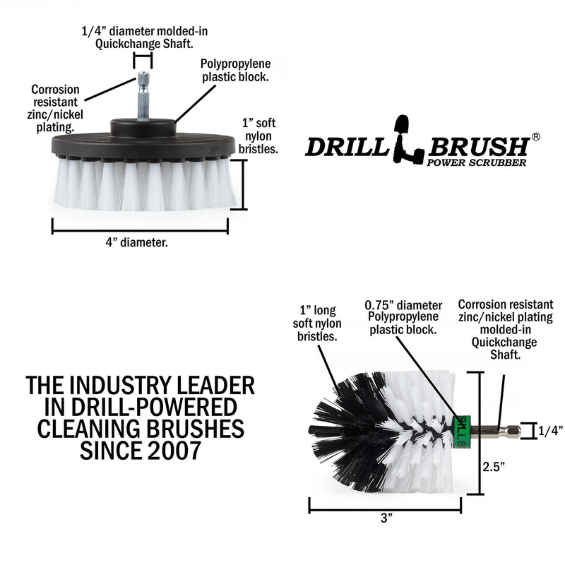 Specs for the Drillbrush 4M Soft White Home & Auto Brush Kit.