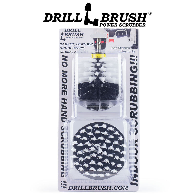 The Drillbrush 4O Soft White Home & Auto Brush Kit in the blister pack it comes in.
