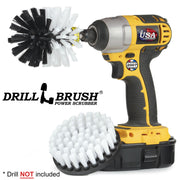 Drillbrush 4O Soft White Home & Auto Brush Kit with an Original brush in a cordless drill.