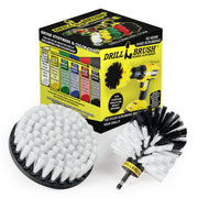 Drillbrush Soft White 5O Home and Auto Brush Kit in front of the box it comes in.