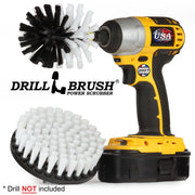 Drillbrush 5O Soft White Home & Auto Brush Kit with an Original brush in a cordless drill.