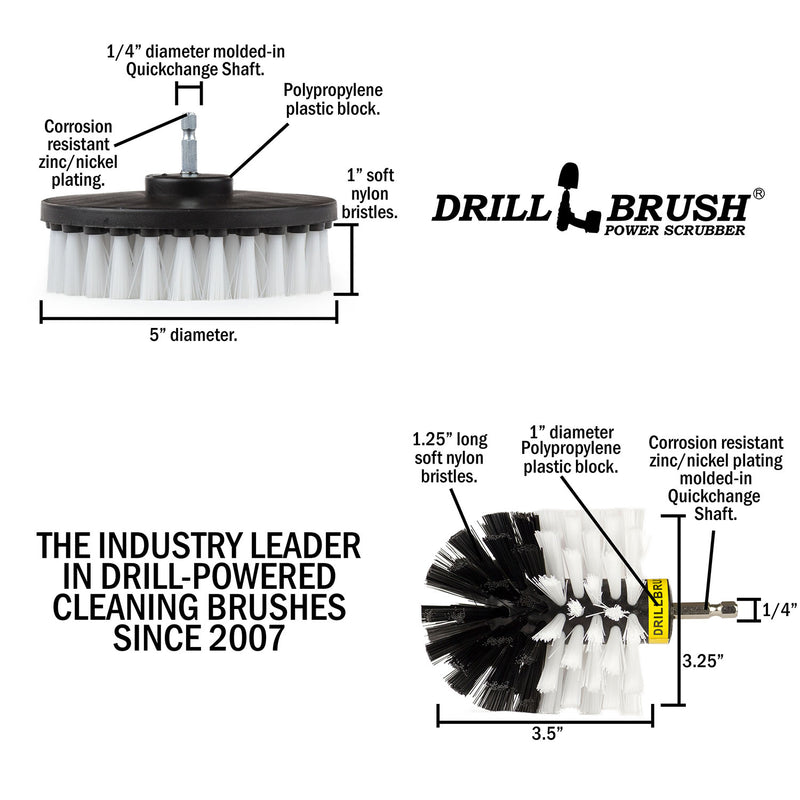 Specs for the Drillbrush 5O Soft White Home & Auto Brush Kit.
