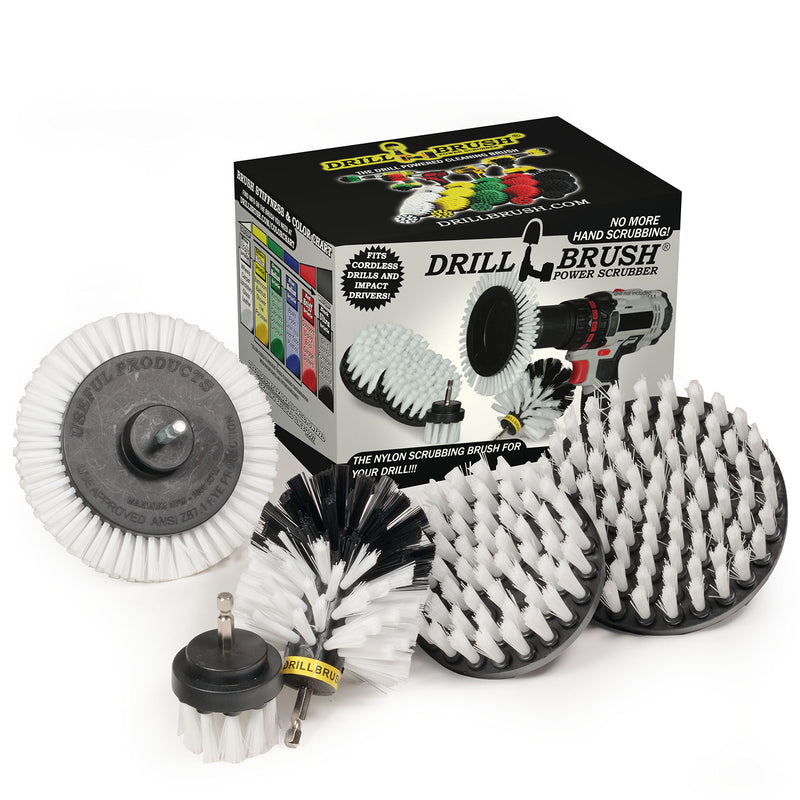 Edge, Original, 5in, 4in, & 2in White Brushes - Soft Bristles - Home & Auto | W-S-E542O-QC-DB