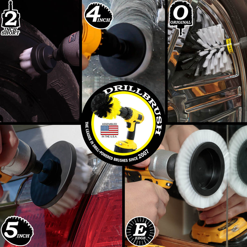 Edge, Original, 5in, 4in, & 2in White Brushes - Soft Bristles - Home & Auto | W-S-E542O-QC-DB