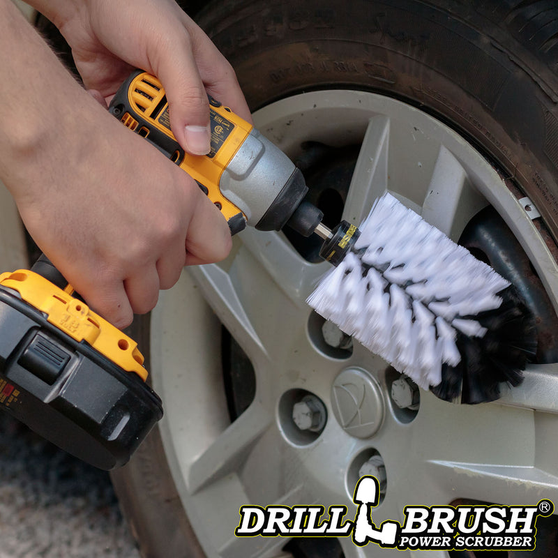 Jumbo Original White Brush - Soft Bristles - Bullet Shaped - Home & Auto Cleaning | J-S-W-QC-DB