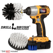 Drillbrush 42O Variety Pet Care Brush Kit with an Original brush in a cordless drill.