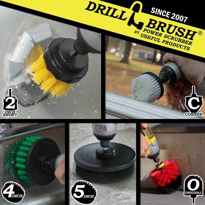 Cone-shaped, Original, 5 inch, 4 inch, and 2 inch Short Brushes - Soft, Medium, Stiff, & Ultra Stiff Bristles - General Cleaning | WC-Y2-G4-RO-K5-S-QC-DB