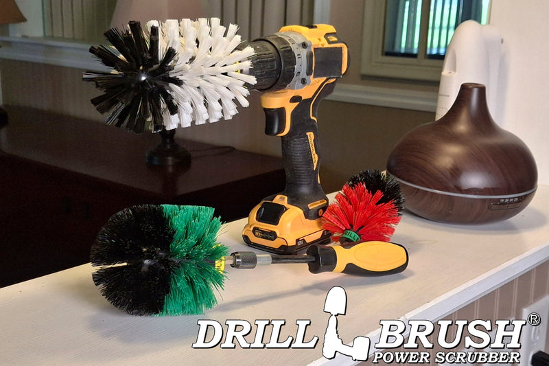 Jumbo, Original, and Mini Brushes w/ Handle Kit - Soft, Medium & Stiff Bristles - Household Variety Cleaning | WJ-GO-RM-HD-S-QC-DB