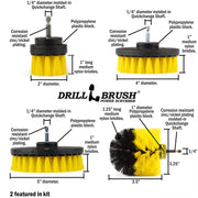 Specs for the Drillbrush 5542O Medium Yellow Bathroom Brush Kit.