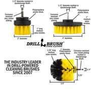 Technical specs for the Medium Yellow 2 inch Short, 4 inch, and Original brushes.