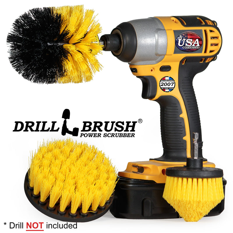 Original, 4in, and Corner Yellow Brushes - Medium Stiffness - Bathroom & Shower Cleaning | Y-S-4CO-QC-DB