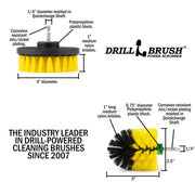 Specs for the Drillbrush 4M Medium Yellow Bathroom Brush Kit.