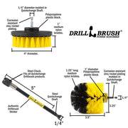 Specs for the Drillbrush 4O-5X Medium Yellow Bathroom Brush Kit.