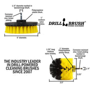 Specs for the Drillbrush 5O Medium Yellow Bathroom Brush Kit.