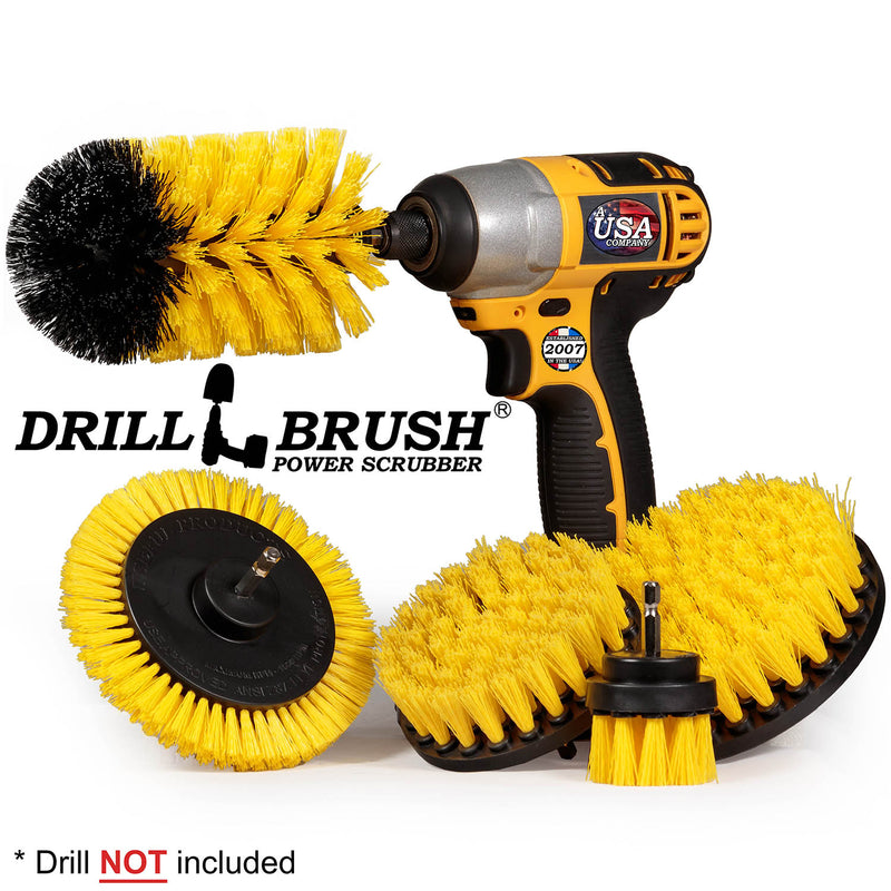 5in Flat Brush, 4in Flat Brush, 2in Short Brush, and Jumbo Original all in Medium Yellow - Bathroom Cleaning Products  | Y-S-E542J-QC-DB