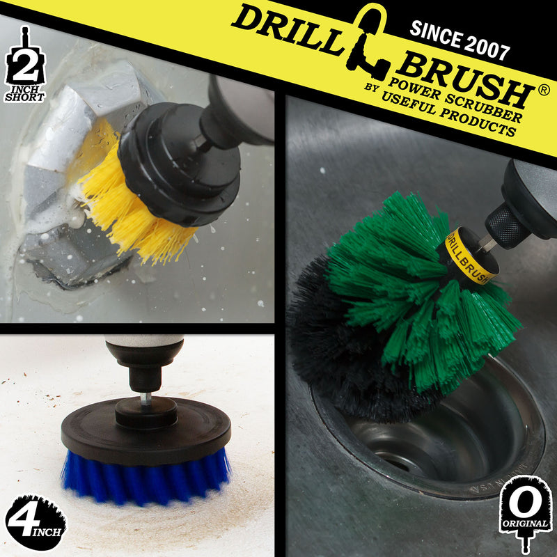 Original, 4in, & 2in Variety Brushes - Medium Bristles - General Household Cleaning | Y2-GO-B4-S-QC-DB