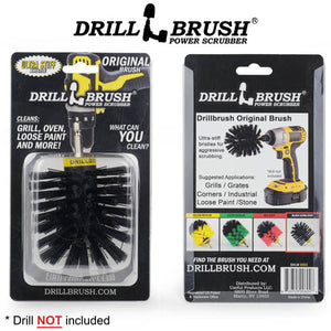 Drillbrush Original Ultra Stiff Black Grill & Industrial Brush in it's blister packaging.