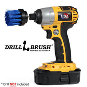 Drillbrush 2 inch Long Medium Blue Marine & Pool Brush in a cordless drill.