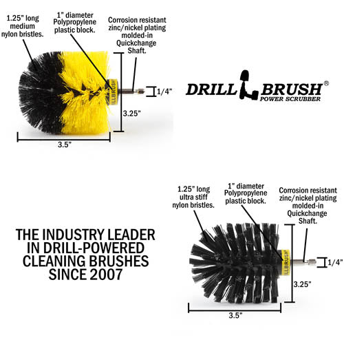 Original Brush 2-Pc. Kit - Medium & Ultra Stiff - Bathroom & Grill | O-S-YK-QC-DB