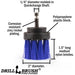Specs for the Drillbrush 2 inch Long Medium Blue Marine & Pool Brush.