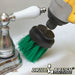 Drillbrush 2 inch Long Medium Green Kitchen Brush cleaning around a sink.