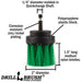 Specs for the Drillbrush 2 inch Long Medium Green Kitchen Brush.
