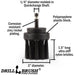 Specs for the Drillbrush 2 inch Long Ultra Stiff Black Grill & Industrial Brush.