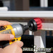 Drillbrush 2 inch Short Stiff Red Outdoor & Patio Brush cleaning deck railings.