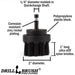 Specs for the Drillbrush 2 inch Short Ultra Stiff Black Grill & Industrial Brush.