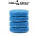 The Drillbrush Stiff Blue 3 inch Scrubbing Pad Refill Kit in a stack.