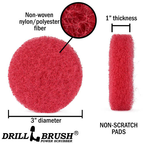 3in Red Pad Refill Kit - Medium Pads - Bathroom Cleaning | 3in-P4R-refill-DB
