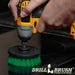 Drillbrush 4 inch Medium Green Kitchen Brush cleaning an electric stovetop.