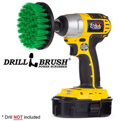 4in Green Brush - Medium Stiffness - Kitchen Counter & Tile Cleaning | 4in-S-G-QC-DB